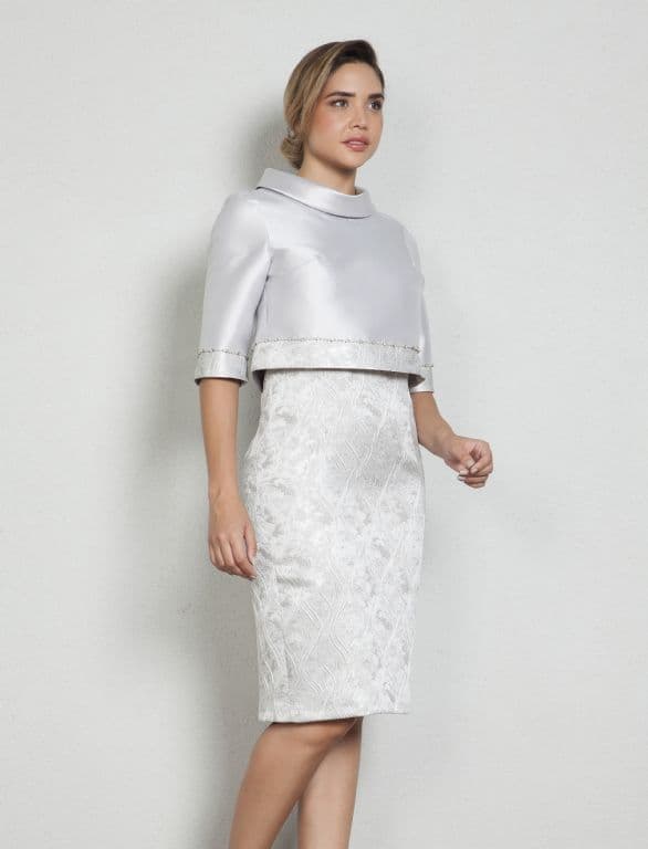 Lizabella Embossed Print Dress And Short Jacket