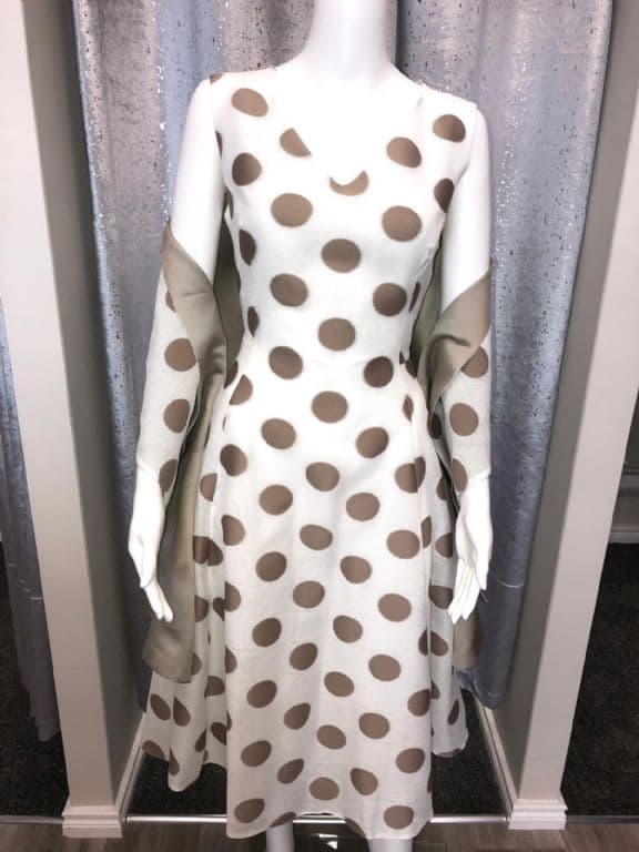 bronze polka dot dress