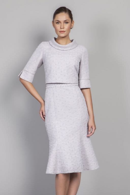 lizabella silver dress and jacket